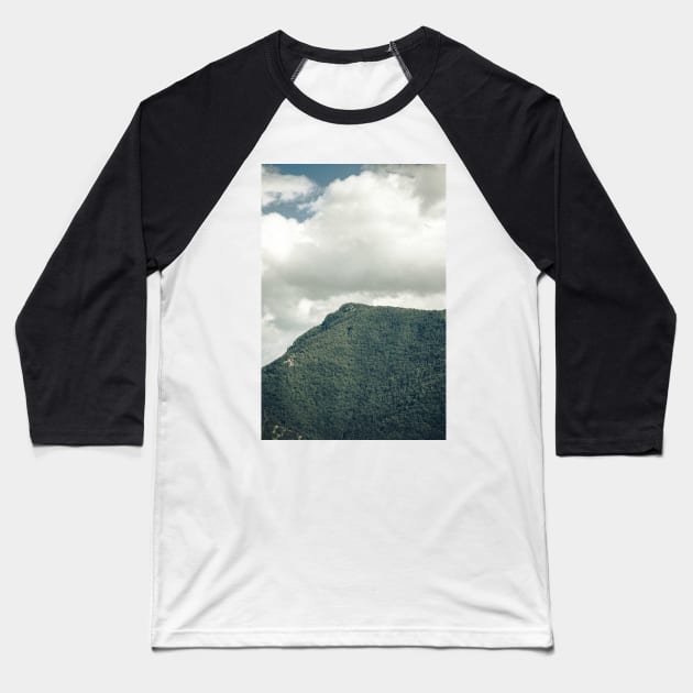 Green Solitary Mountain Baseball T-Shirt by Luigi Veggetti